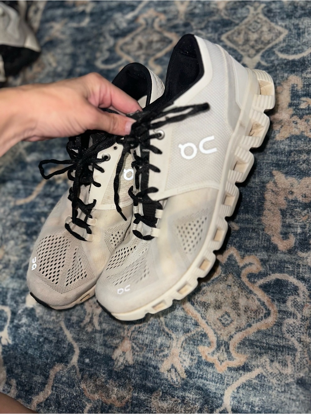 On Running Men's Athletic Shoes in White and Black
